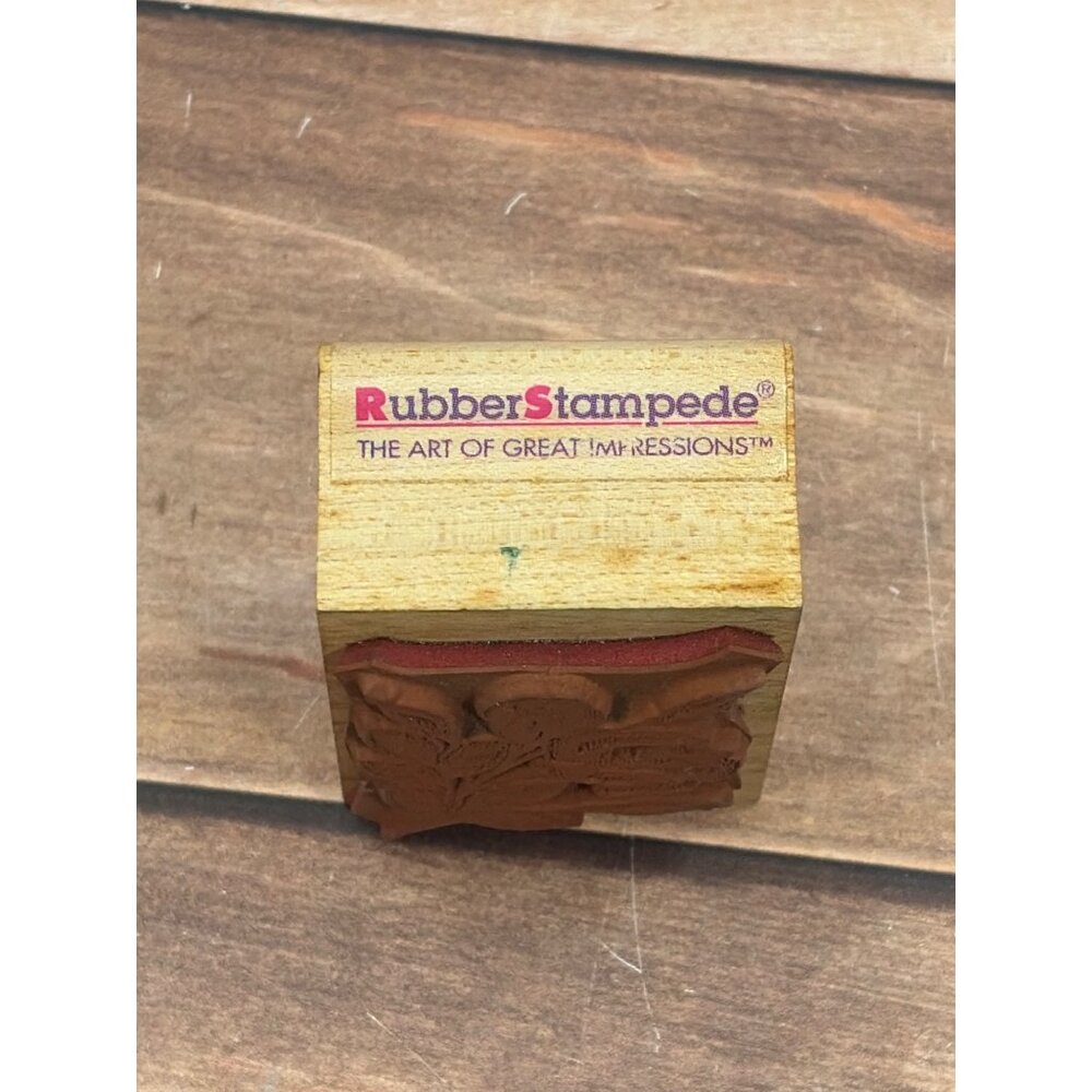 VINTAGE RUBBER STAMPEDE 503C ROSES WOOD MOUNTED RUBBER STAMP - Picture 3 of 4
